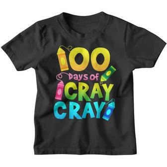 Teacher 100 Days Cray Cray Of School Gifts Boys Girls V2 Youth T-shirt - Thegiftio UK