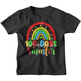 Teacher 100 Days Smarter Rainbow Happy 100Th Day Of School Youth T-shirt - Thegiftio UK