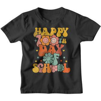 Teacher Kids Retro Groovy 100 Days Happy 100Th Day Of School Youth T-shirt - Thegiftio UK
