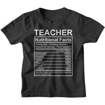 Teacher Nutritional Facts Youth T-shirt - Thegiftio UK