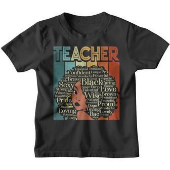 Teacher Retro Afro Black Proud Girl Junenth History Month Youth T-shirt - Thegiftio UK