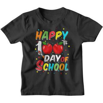 Teacher Student 100Th Days Apple Happy 100 Days Of School Youth T-shirt - Thegiftio UK