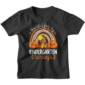 Teacher Thanksgiving Thankful For My Kindergarten Turkeys V4 Youth T-shirt - Thegiftio UK