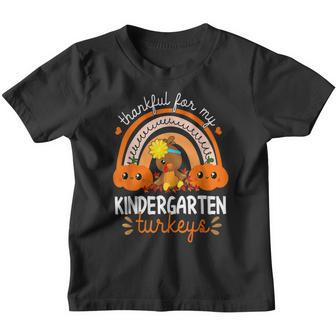Teacher Thanksgiving Thankful For My Kindergarten Turkeys V5 Youth T-shirt - Thegiftio UK