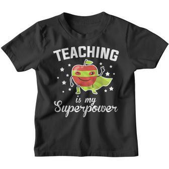 Teaching Is My Superpower Funny Superhero Teacher Educator Youth T-shirt - Thegiftio UK