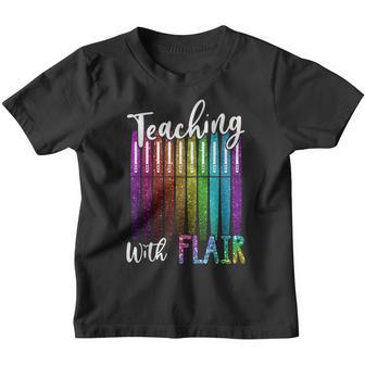 Teaching With Flair Teacher Pen Back To School Student Youth T-shirt - Thegiftio UK
