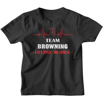Team Browning Lifetime Member Family Youth Kid Hearbea Youth T-shirt - Seseable