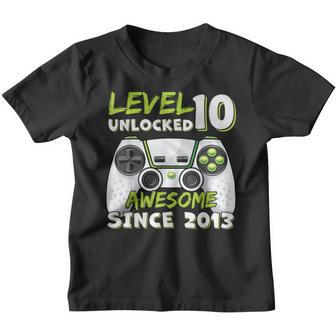 Ten 10Yr Bday Son Boy Funny Gamer 10Th 10 Year Old Birthday V2 Youth T-shirt - Thegiftio UK