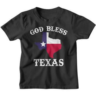 Texas Flag Patriotic Texan Pride God Bless Texas Youth T-shirt - Thegiftio UK