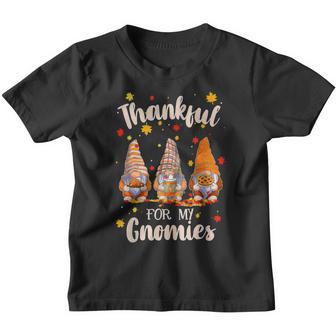 Thankful With My Gnomies Funny Thanksgiving Gnomes Women Kid Youth T-shirt - Thegiftio UK