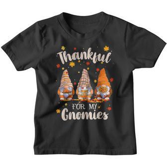 Thankful With My Gnomies Funny Thanksgiving Gnomes Women Kid Youth T-shirt - Thegiftio UK