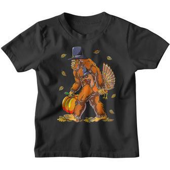 Thanksgiving Bigfoot Turkey Pumpkin Day Boys Men V3 Youth T-shirt - Thegiftio UK