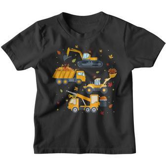 Thanksgiving Crane Truck Construction Funny Turkey Boys Kids Youth T-shirt - Thegiftio UK