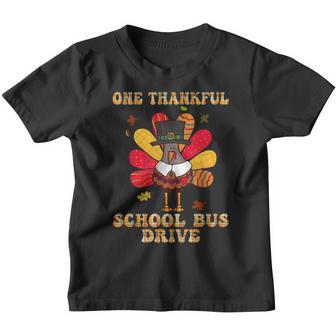 Thanksgiving Day One Thankful School Bus Driver Turkey V2 Youth T-shirt - Thegiftio UK