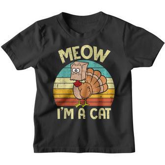 Thanksgiving Funny Turkey Fake Cat Retro Women Men Kids V4 Youth T-shirt - Thegiftio UK