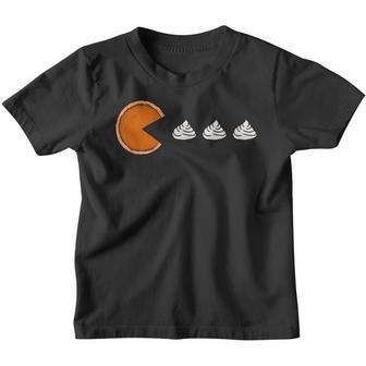 Thanksgiving Kid Boy Pumpkin Pie Eating Whipped Cream Youth T-shirt - Thegiftio UK