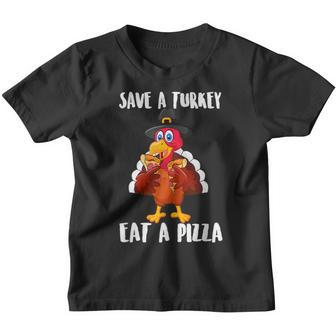 Thanksgiving Save A Turkey Eat Pizza Thanksgiving Kids Adult Youth T-shirt - Thegiftio UK