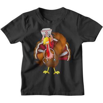 Thanksgiving Scrub Tops Women Turkey Nurse Holiday Nursing V21 Youth T-shirt - Thegiftio UK