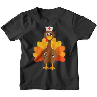 Thanksgiving Scrub Tops Women Turkey Nurse Holiday Nursing V7 Youth T-shirt - Thegiftio UK
