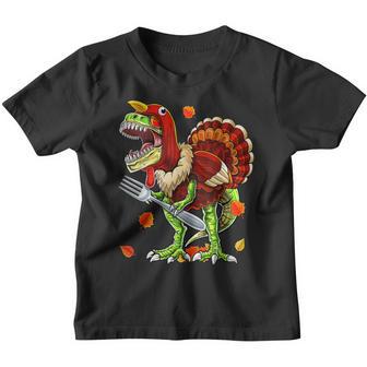 Thanksgiving T Rex Dinosaur Turkey Costume Kids Gift Boys V11 Youth T-shirt - Thegiftio UK