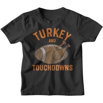 Thanksgiving Turkey And Touchdowns Football Men Boys Youth T-shirt - Thegiftio UK