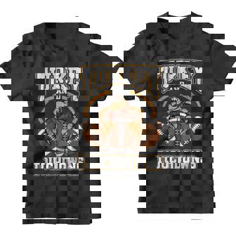 Thanksgiving Turkey And Touchdowns Football Men Women Kids V5 Youth T-shirt - Thegiftio