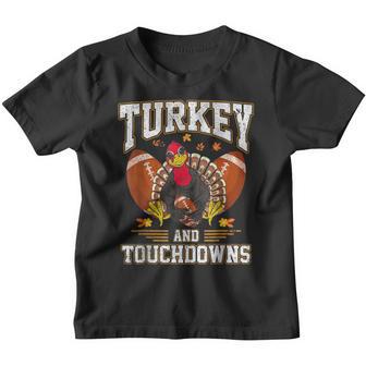 Thanksgiving Turkey And Touchdowns Football Men Women Kids Youth T-shirt - Thegiftio UK