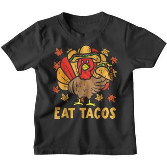 Thanksgiving Turkey Eat Tacos Funny Boys Kids Turkey V3 Youth T-shirt - Thegiftio UK