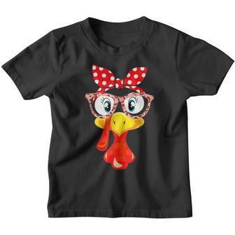 Thanksgiving Turkey Face Headband Print Glasses Women Girls Youth T-shirt - Thegiftio UK