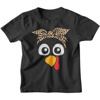 Thanksgiving Turkey Face Leopard Print Glasses Women Girls V3 Youth T-shirt - Thegiftio UK