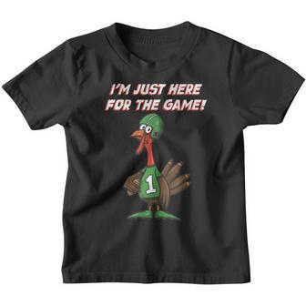 Thanksgiving Turkey Football Player Just Here For The Game Youth T-shirt - Thegiftio UK