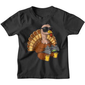 Thanksgiving Turkey Gamer Funny Cool Boys Kids Gaming V2 Youth T-shirt - Thegiftio UK