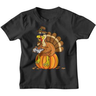 Thanksgiving Turkey Gamer Pumpkin Boys Kids Ns Gaming V6 Youth T-shirt - Thegiftio UK