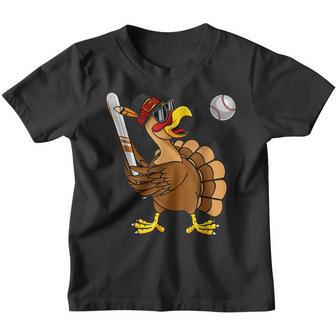 Thanksgiving Turkey Play Baseball Men Kids Boys Baseball V2 Youth T-shirt - Thegiftio UK