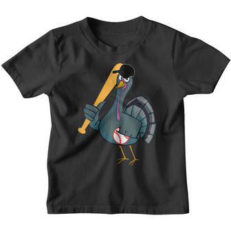 Thanksgiving Turkey Play Baseball Men Kids Boys Baseball V3 Youth T-shirt - Thegiftio UK