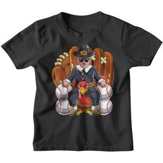 Thanksgiving Turkey Play Baseball Men Kids Boys Baseball V4 Youth T-shirt - Thegiftio UK