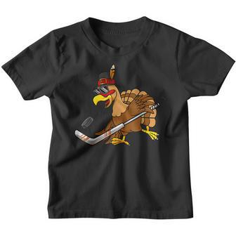 Thanksgiving Turkey Play Hockey Men Kids Boys Hockey Youth T-shirt - Thegiftio UK