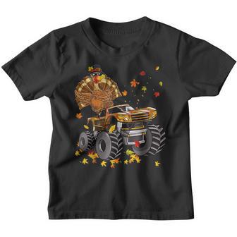 Thanksgiving Turkey Riding Monster Truck Boys Kids V3 Youth T-shirt - Thegiftio UK