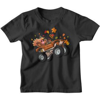 Thanksgiving Turkey Riding Monster Truck For Men Boys Kids Youth T-shirt - Thegiftio UK