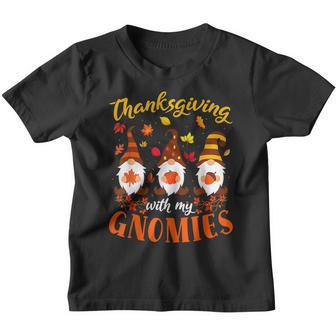 Thanksgiving With Gnomes Thankful For My Gnomies Fall Leaves Youth T-shirt - Thegiftio UK