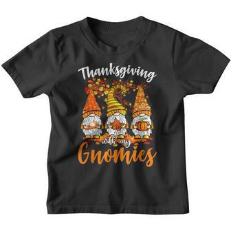 Thanksgiving With My Gnomies Funny Autumn Gnomes Lover Youth T-shirt - Thegiftio UK
