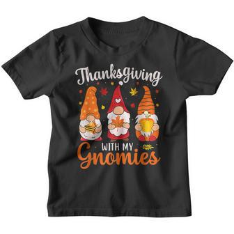 Thanksgiving With My Gnomies Funny Autumn Gnomes Lover Youth T-shirt - Thegiftio UK