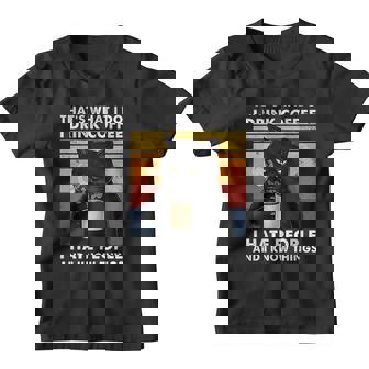 That Is What I Do I Drink Coffee I Hate People Black Cat Youth T-shirt - Thegiftio