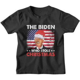 The Biden Who Stole Christmas Tshirt Funny Christmas Tee Youth T-shirt - Monsterry UK