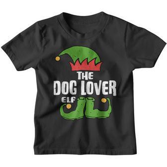 The Dog Lover Elf Funny Matching Family Group Christmas Youth T-shirt - Thegiftio UK