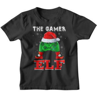 The Gamer Elf Christmas Santa Hat Xmas Video Game Men Boys Youth T-shirt - Thegiftio UK