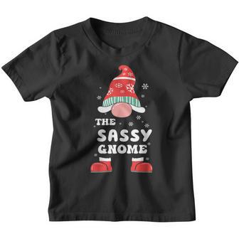 The Sassy Gnome Matching Family Christmas Pajamas Youth T-shirt - Thegiftio UK