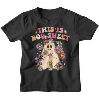 This Is Boo Sheet Ghost Groovy Funny Halloween Costume Youth T-shirt - Thegiftio UK