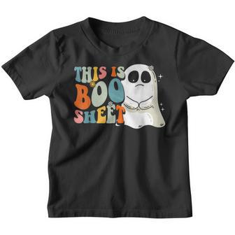 This Is Boo Sheet Retro Costume Ghost Groovy Halloween Youth T-shirt - Thegiftio UK