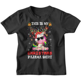 This Is My Christmas Pajama Cute Unicorn Deer Reindeer Youth T-shirt - Thegiftio UK